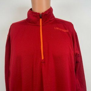 Nike Livestrong Half Zip Waffle Dri Fit Sweatshirt Lance Armstrong Red XL